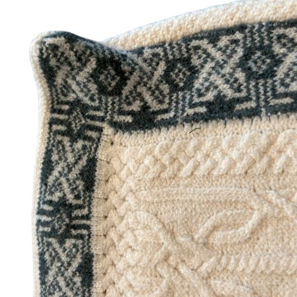 Aran Mor Ireland 100% Super Soft Merino Cool Pillow Sham Case 18" x 14" Teal - Picture 3 of 11